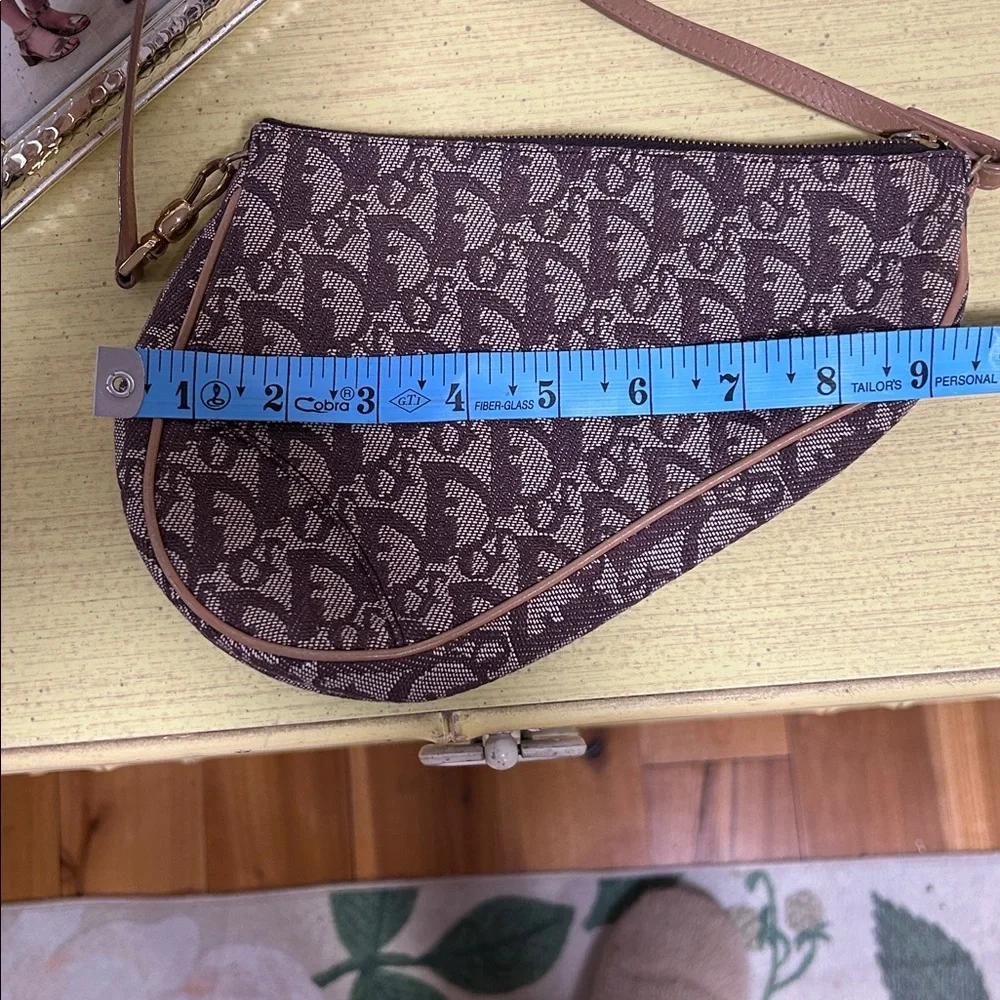 Vintage Like New Christian Dior Trotter Brown and Tan Saddle Bag